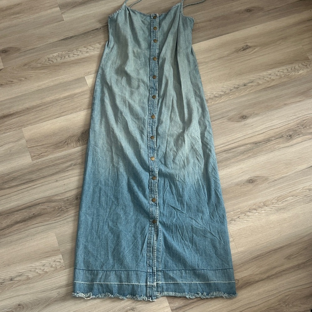 Current/Elliott Light Blue Button-Down denim Maxi Dress